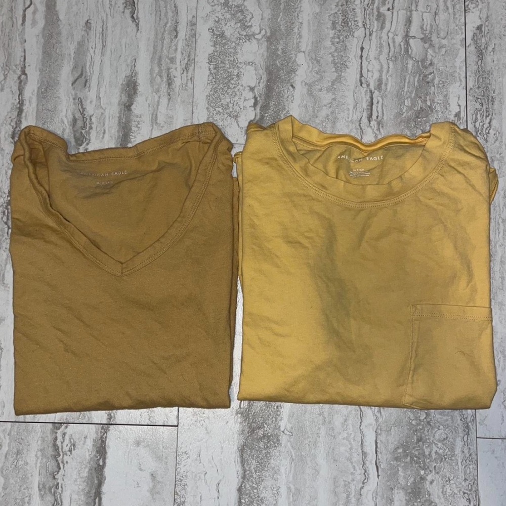 Bundle of yellow American eagle shirts